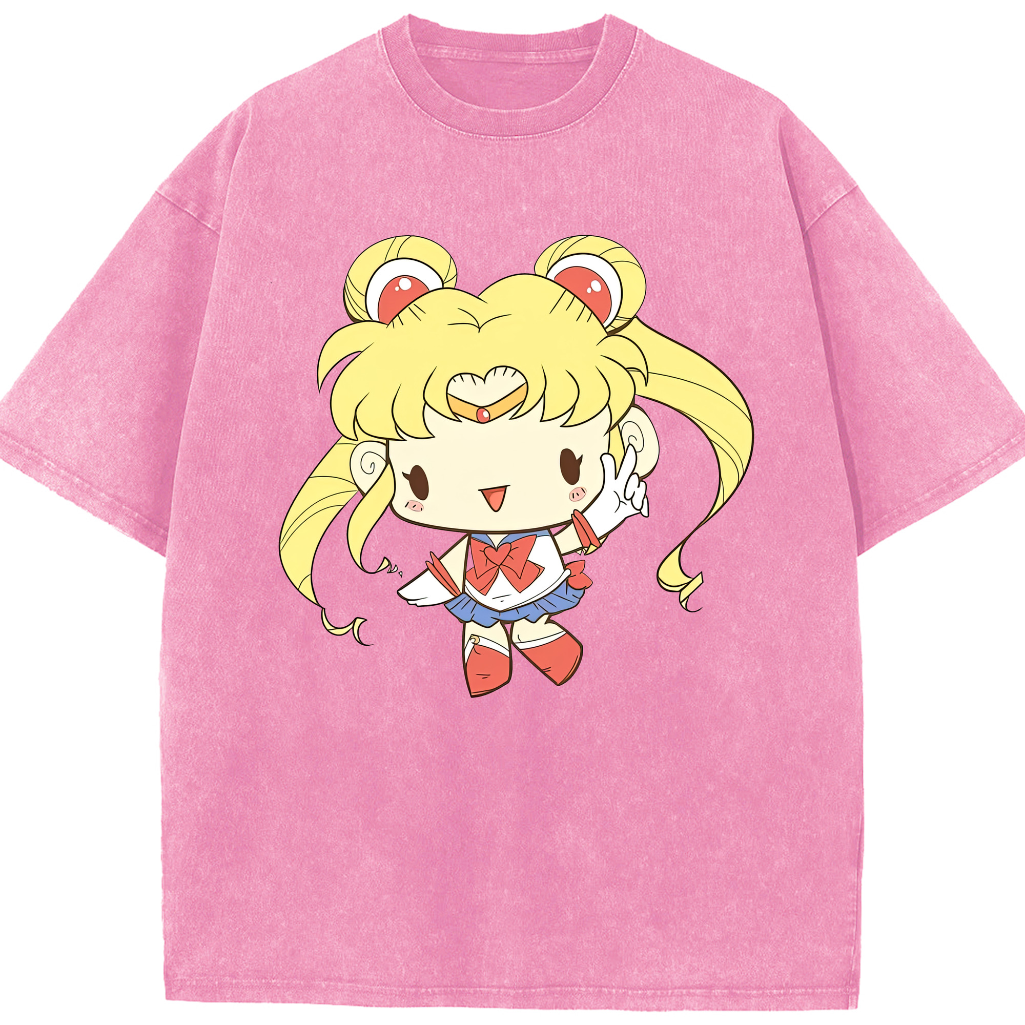 （画像用） 美少女戦士セーラームーン 月野 うさぎ つきの うさぎ Sailor Moon Tsukino Usagi 綿100% ヴィンテージ風 半袖Tシャツ（フロントプリント）
